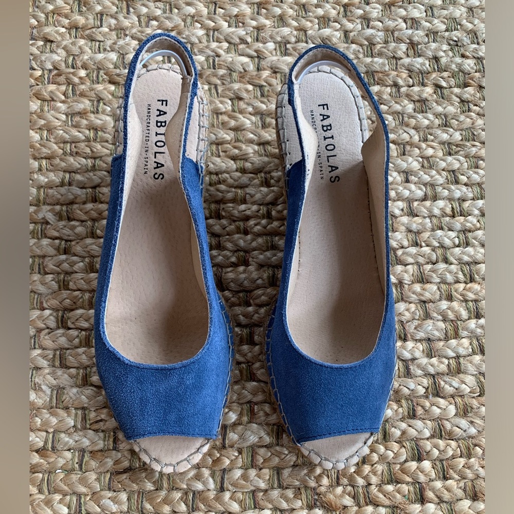 Fabiolas Navy Suede Espadrille Slingback